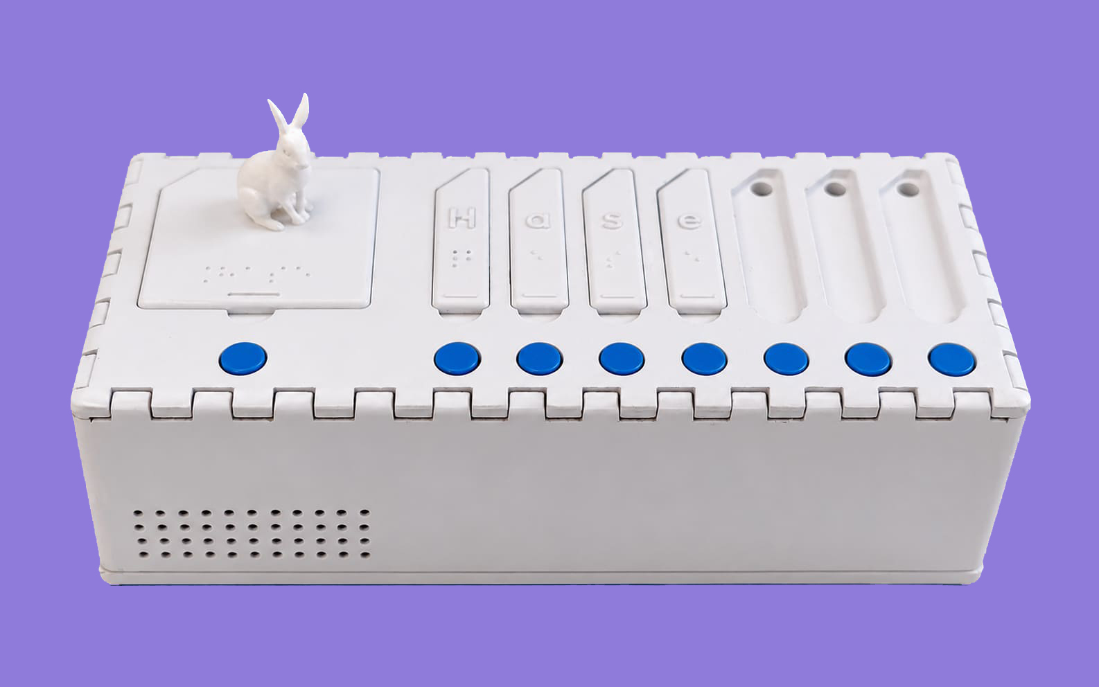 Braillebuddy project preview showing the game station and braille letter cards.